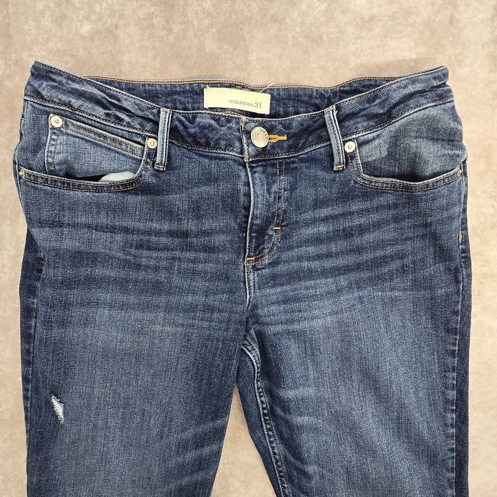 Maurices Raw Hem Distressed Denim Jeans - Picture 3 of 10